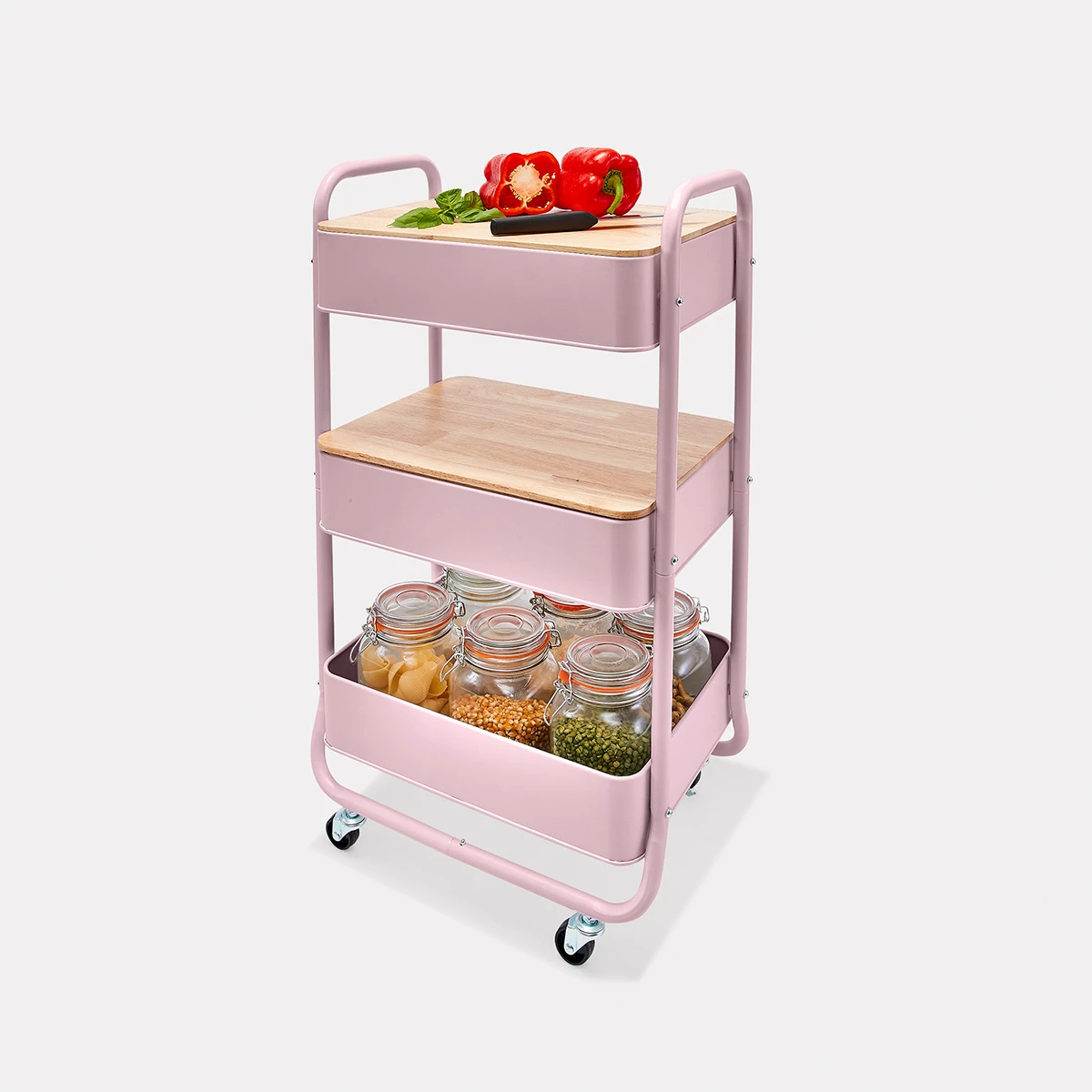 Image of a 3 Tier trolley - Pink